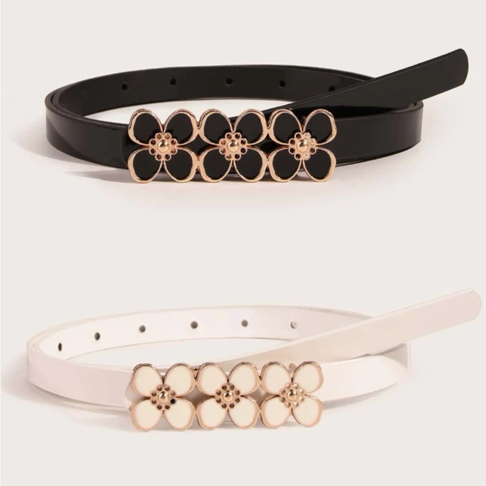 2pcs Flower Buckle Belt